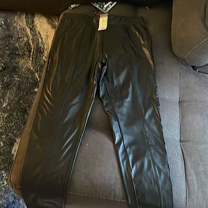 Black leather leggings- never worn!